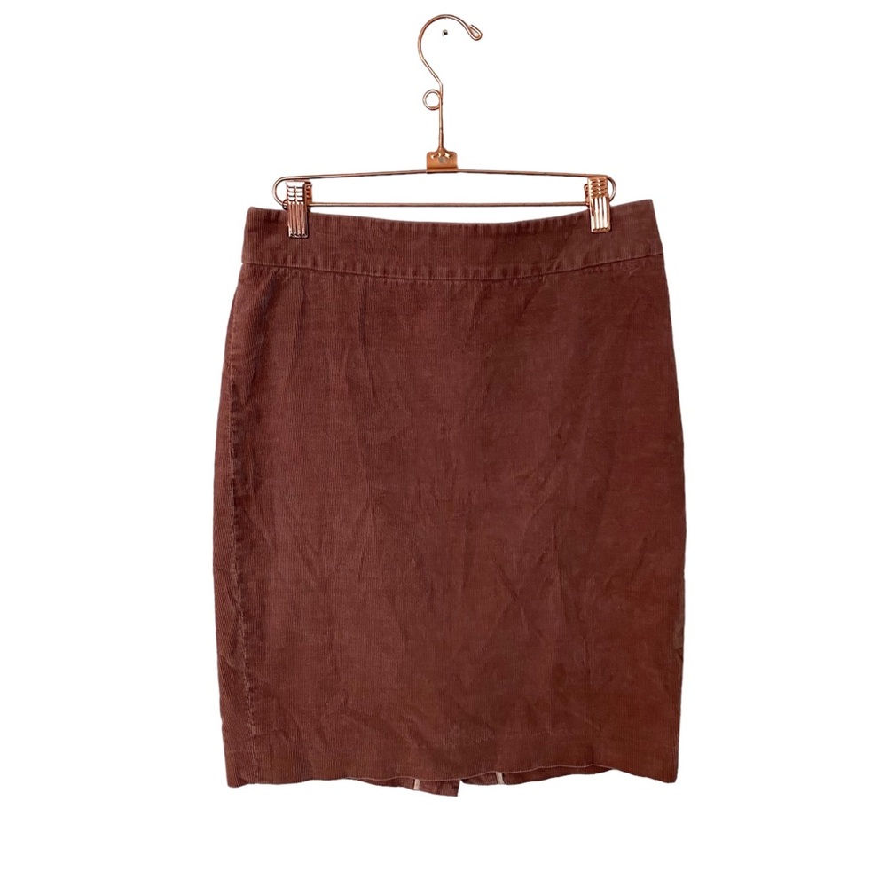 J. Crew Stretch Brown Corduroy Pencil Skirt Mini Skirt Size 4